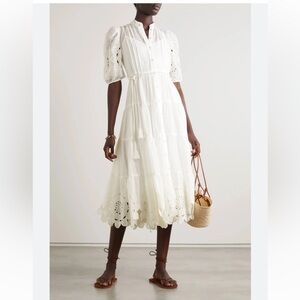 Zimmermann Women's Teddy Scallop Frill Mid Dress - Ivory - Size 1
